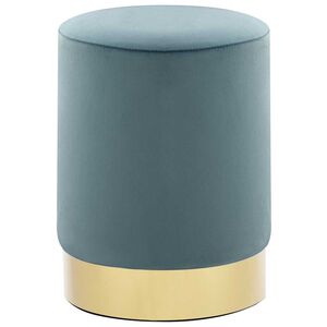 vidaXL Taburete de terciopelo 28 x 36 cm azul claro y dorado