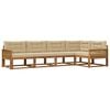 vidaXL Conjunto de sof&aacute;s de exterior 5 uds. Natural y Beige