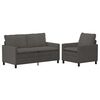 vidaXL Juego de Sof&aacute; 2 pcs Gris oscuro Tela