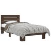 vidaXL Estructura cama madera ingenier&iacute;a metal marr&oacute;n roble 90x190 cm