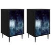 vidaXL Mesa de noche RAALTE 2 uds. Roble Negro 36 x 33 x 61 cm