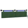 vidaXL Cabecero colgante Verde Selva Tela de Pana