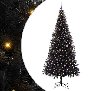 vidaXL &Aacute;rbol de Navidad con 300 LED con soporte Negro 240 cm PVC