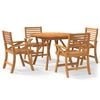 vidaXL Juego de comedor de jard&iacute;n 5 piezas madera maciza de acacia