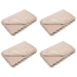 vidaXL Manta antideslizante de sint&eacute;tica de conejo Olite 4 uds. Beige