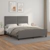 vidaXL Estructura de cama sin colch&oacute;n cuero sint&eacute;tico gris 160x200 cm