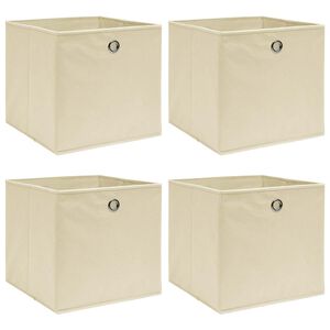 vidaXL Cajas de almacenaje 4 uds tela color rema 32x32x32 cm