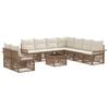vidaXL Conjunto de sof&aacute;s de jard&iacute;n 10 uds. Beige rat&aacute;n sint&eacute;tico