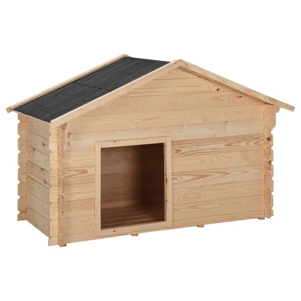 vidaXL Caseta para perros madera maciza de pino 145x70x100,6 cm 14 mm
