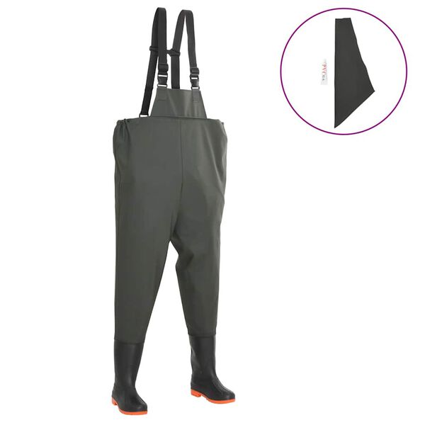 vidaXL Vadeador con botas verde talla 41