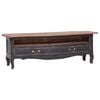 vidaXL Mueble de TV madera maciza de caoba negro 120x30x40 cm