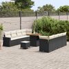 vidaXL Conjunto de sof&aacute; de jard&iacute;n 11 pcs Negro rat&aacute;n sint&eacute;tico