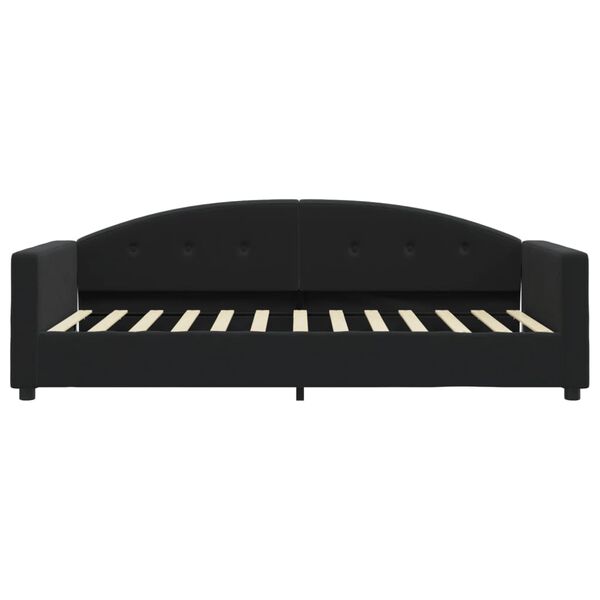 vidaXL Sof&aacute; cama sin colch&oacute;n terciopelo negro 90x200 cm