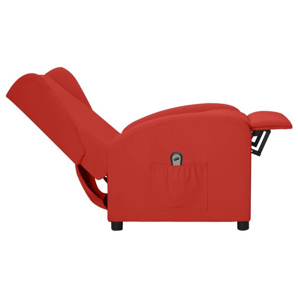 vidaXL Sill&oacute;n orejero el&eacute;ctrico reclinable cuero sint&eacute;tico rojo tinto