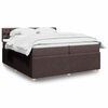 vidaXL Cama box spring con colch&oacute;n tela marr&oacute;n oscuro 200x200 cm