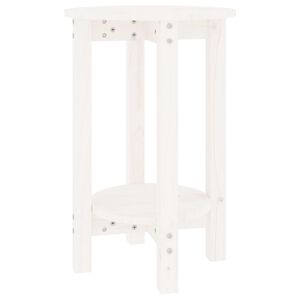 vidaXL Mesa de centro de madera maciza de pino blanco &Oslash;40x60 cm