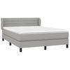 vidaXL Cama box spring con colch&oacute;n tela gris claro 140x190 cm