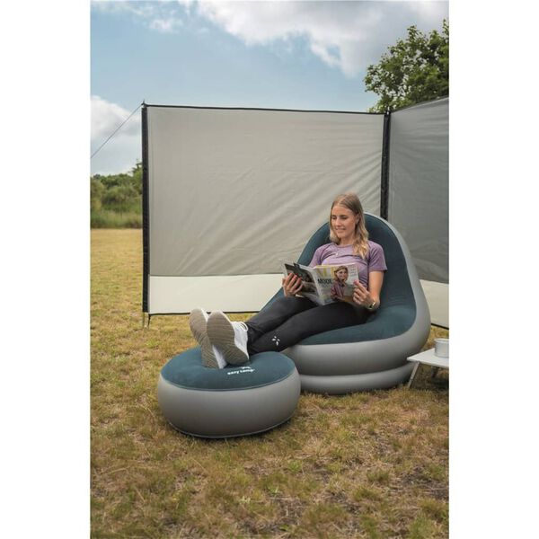Easy Camp Set de tumbona hinchable Comfy color gris acero y azul