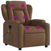 vidaXL Sill&oacute;n reclinable con masaje de tela marr&oacute;n