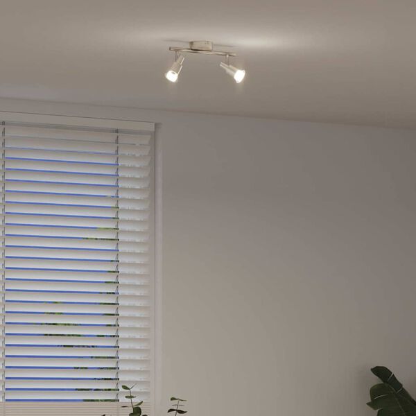 vidaXL Foco de techo con focos Níquel 25,5 x 8 x 11 cm Acero