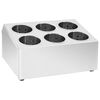 vidaXL Soporte para cubiertos 6 rejillas acero inoxidable cuadrado