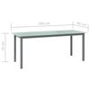 vidaXL Mesa de jardín de aluminio y vidrio gris claro 190x90x74 cm