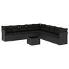 vidaXL Set de sof&aacute;s de jard&iacute;n 10 pzas cojines rat&aacute;n sint&eacute;tico negro