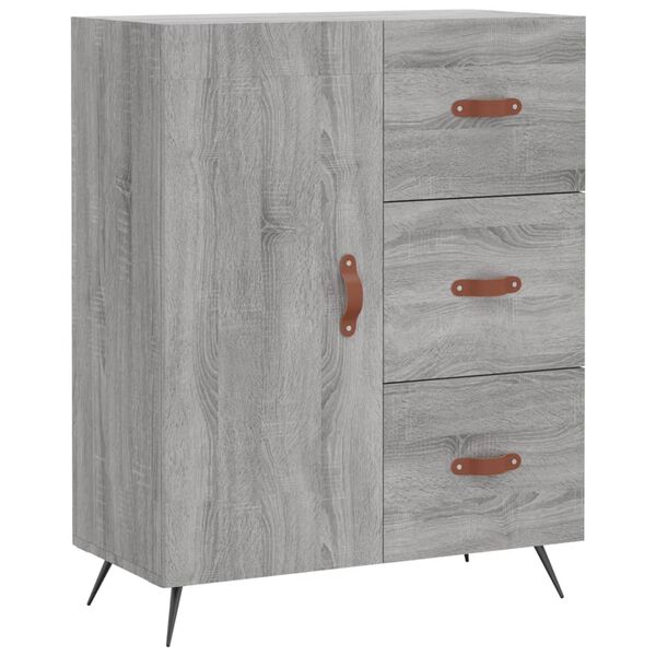 vidaXL Aparador de madera de ingenier&iacute;a gris Sonoma 69,5x34x90 cm