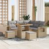vidaXL Conjunto de sofá de jardín 8 pcs Beige ratán sintético