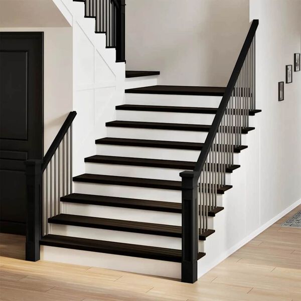 vidaXL Pelda&ntilde;os de escalera 16 uds madera maciza roble marr&oacute;n oscuro