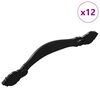 vidaXL Mango 12 pcs Negro 143 x 19,2 x 20 mm Aleaci&oacute;n de zinc
