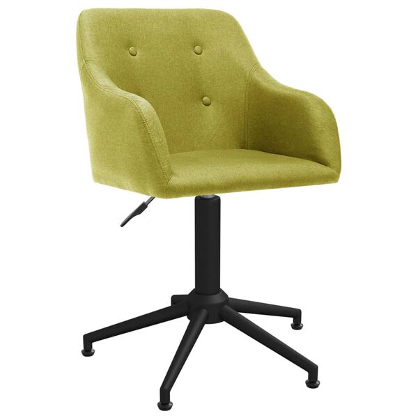 vidaXL Silla de comedor giratoria tela verde