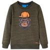 Sudadera infantil caqui oscuro melange 104