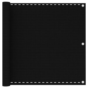 vidaXL Toldo para balc&oacute;n HDPE negro 90x600 cm