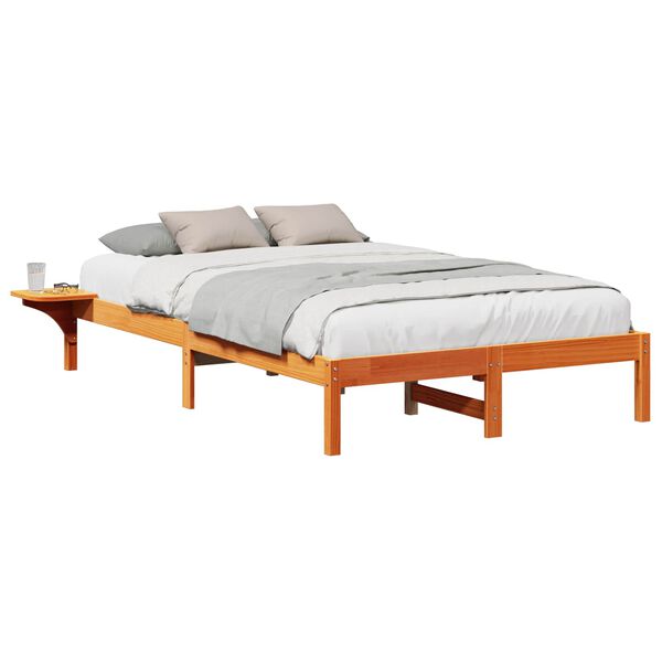 vidaXL Estructura de cama Marrón cera 140 x 190 cm