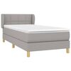vidaXL Cama box spring con colch&oacute;n tela gris claro 80x200 cm