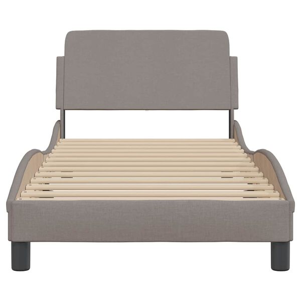 vidaXL Estructura de cama con cabecero Dover tela taupe 90x190cm