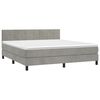 vidaXL Cama box spring colch&oacute;n y LED terciopelo gris claro 160x200 cm