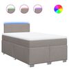 vidaXL Cama box spring con colch&oacute;n tela gris taupe 120x200 cm