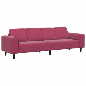 vidaXL Sof&aacute; de sala Rojo vino 250 x 77 x 76 cm