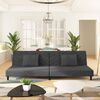 vidaXL Sof&aacute; cama de 2 plazas con dos almohadas terciopelo gris oscuro