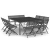 vidaXL Juego de comedor de jard&iacute;n 13 piezas acero