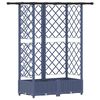 vidaXL Cama elevada con trellis y techo Gris 124 x 40 x 123 cm PP