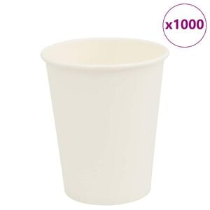 vidaXL Tazas de caf&eacute; de papel 1000 uds 8oz 200ml blanco
