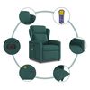 vidaXL Sillón reclinable de masaje eléctrico tela verde oscuro