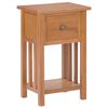 vidaXL Mesa revistero con caj&oacute;n madera maciza de roble 35x27x55 cm