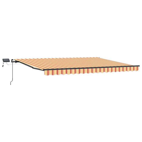 vidaXL Toldo Retráctil Manual amarillo y naranja 400 x 300 cm tela
