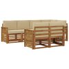 vidaXL Conjunto de sof&aacute;s de exterior 6 uds. Natural