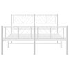 vidaXL Estructura cama sin colch&oacute;n con estribo metal blanco 140x190 cm