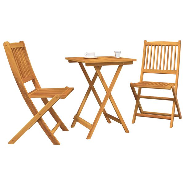 vidaXL Juego Bistro de Jardín 3 pcs Marrón Madera de Acacia Sólida